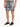 Male model wearing black and white palm leaf patterned shorts with a drawstring waist and black sneakers.