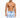 A muscular man stands confidently in blue and white striped swim trunks with a drawstring waist.