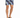 Colorful swim shorts featuring a city skyline print, paired with black flip-flops and a relaxed fit.