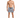 A man stands confidently in patterned swim shorts, paired with casual slides, against a plain background.