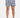 Men's swim shorts featuring a black and white abstract pattern, paired with slide sandals.