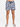 Men's swim shorts featuring a black and white abstract pattern, paired with slide sandals.