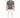 A man stands confidently in a patterned short-sleeve shirt, paired with distressed white jeans and casual sneakers.