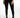 A person wearing form-fitting black leggings paired with stylish black ankle boots, standing against a white background.