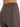Close-up of smooth, dark brown leggings featuring a high waistband and a sleek, fitted design.