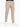 Beige tailored pants with a slim fit, featuring a chain detail and paired with white sneakers.