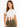 A model wearing a white cropped top with a front tie, paired with olive green leggings.