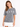 A woman poses in a gray marble-patterned tee featuring hand gestures spelling "LOVE" in white.