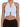 Light blue ribbed crop top featuring a halter neck design and a keyhole cutout with metal accents.