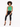 A model with curly hair poses on a stool, wearing a green ribbed crop top and black skinny jeans.