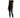 A woman stands wearing a black short-sleeve top with a heart design, paired with distressed skinny jeans and white sn...
