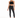 A model poses in a black lace halter top and high-waisted black skinny jeans, paired with strappy heels.