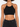 Black crochet halter top with a scalloped hem, featuring a hexagonal pattern and adjustable straps.