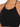 Black crochet halter top featuring a hexagonal pattern and scalloped edges, ideal for warm weather.