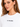 Close-up of a woman wearing a white tee with black embroidered text, showcasing her natural beauty and soft features.
