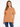 A woman models a relaxed-fit, short-sleeve, brown tee with a simple white graphic on the chest.