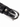 Close-up of a black leather belt featuring a shiny silver buckle and snap detail.