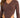 A fitted brown long-sleeve top with a V-neck and cut-out sides, paired with black high-waisted pants.