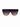 Stylish oversized sunglasses with a black frame and tortoiseshell accents, featuring gradient purple lenses.