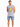 A man stands wearing a sleeveless gray shirt and distressed denim shorts, showcasing a casual summer look.
