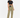A model stands wearing olive green pants with a black belt, paired with a cropped black top and white sneakers.