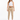 A model wearing beige cropped pants with a braided brown belt and white sneakers, posing against a plain background.