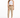 Light beige high-waisted pants with a relaxed fit, paired with a braided brown belt and white sneakers.