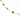 Delicate gold chain anklet featuring colorful beads in red, blue, black, and light blue.
