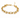 Gold bracelet featuring interlinked chains and spherical accents, creating a modern and elegant design.