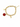 Gold chain bracelet featuring a round red stone and a starfish charm, perfect for adding a pop of color.
