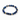 A circular bracelet featuring deep blue beads interspersed with gold hexagonal accents.