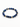 A circular bracelet featuring deep blue beads interspersed with gold hexagonal accents.