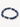 A beaded bracelet featuring deep blue stones interspersed with gold accents, showcasing a vibrant color contrast.