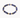A circular bracelet featuring blue and dark blue beads interspersed with gold hexagonal accents.