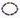 A circular bracelet featuring deep blue beads interspersed with gold geometric accents.