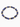 A circular bracelet featuring deep blue beads interspersed with gold geometric accents.