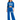 Blue wide-leg pants with an elastic waistband, paired with a matching cropped sweatshirt.