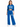 Blue wide-leg pants with an elastic waistband, paired with a matching cropped sweatshirt.