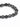A close-up of a beaded bracelet featuring dark round stones and hexagonal accents in varying shades of gray.