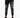 Black sweatpants featuring multiple graphic prints on the legs, paired with black sneakers.