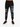 Black sweatpants featuring multiple graphic prints on the legs, paired with black sneakers.