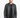 A man wearing a fitted black leather jacket with ribbed shoulder details and a zippered front, paired with a black t-...