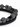 A close-up of a bracelet featuring round gray beads and a sleek black band with a glossy clasp.