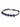 A braided bracelet featuring colorful hexagonal beads in shades of purple and teal on a black cord.