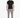 A man stands confidently in a fitted black t-shirt paired with gray cargo pants and stylish sneakers.