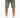Casual olive green shorts with distressed detailing, paired with white athletic shoes.