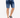 Denim shorts with rolled cuffs, paired with black and white sneakers, showcasing a casual summer look.