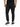 Black joggers with a tapered fit, featuring a chain detail and paired with black sneakers.