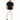 A man stands confidently in a black t-shirt and cream cargo pants, paired with stylish black sneakers.