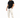A man stands confidently in a black t-shirt and cream cargo pants, paired with stylish black sneakers.